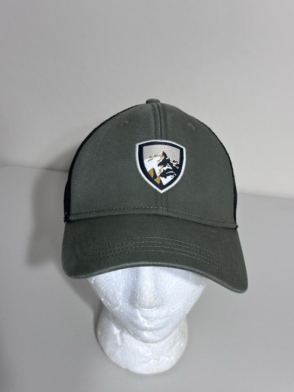 Kuhl Olive Green Hat Two-Tone Trucker Mesh Snapback Adjustable OSFM Cap Euc